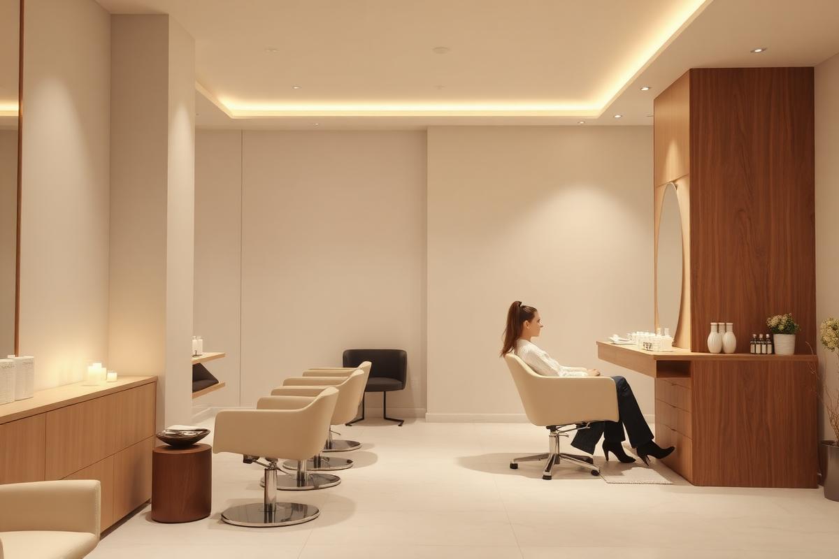 Stylist and client inside a modern day spa and salon